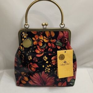 Patricia Nash Novella Frame Tropical Escape 10th Anniversary Floral Leather Bag